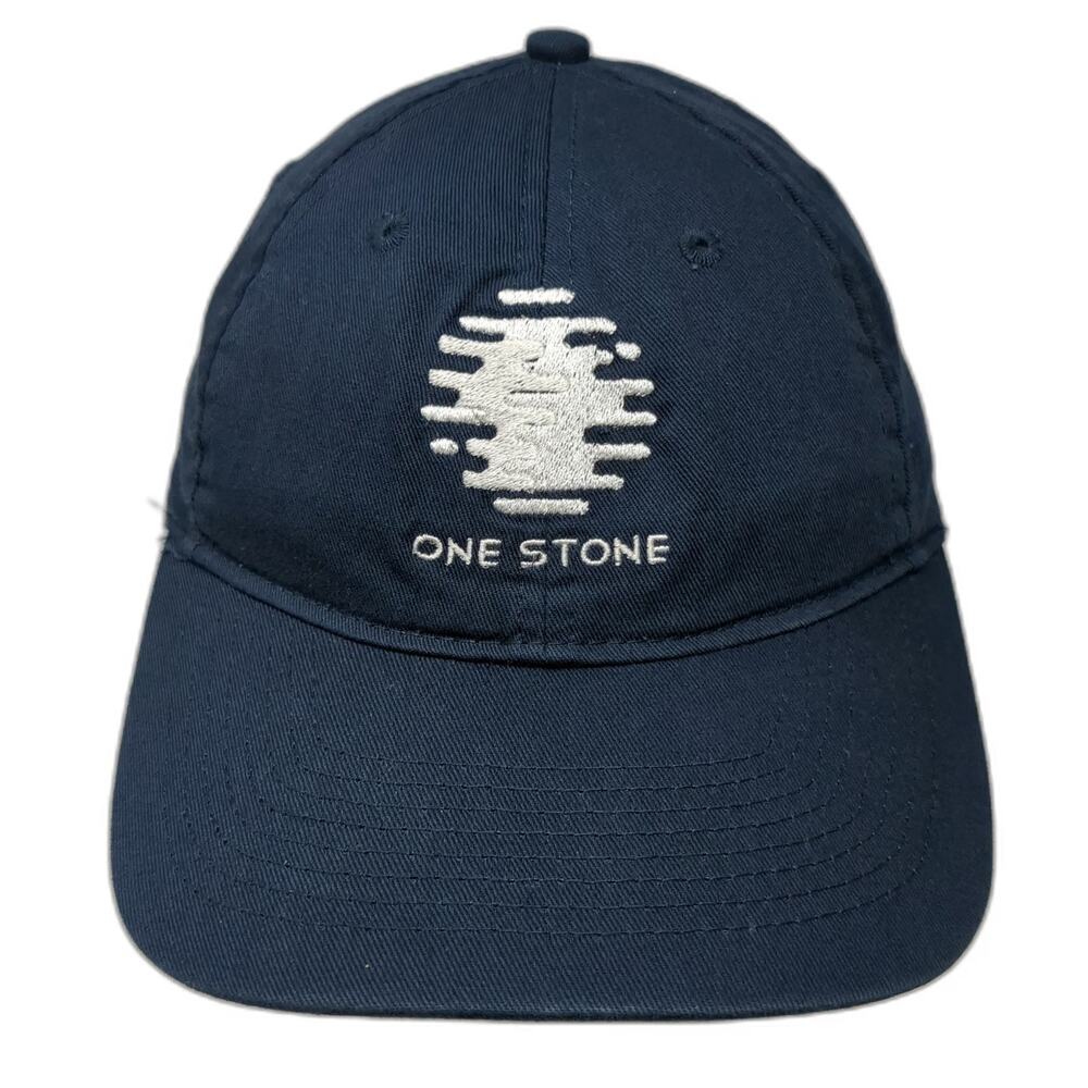 Port & Company Baseball Cap Blue One Size One Stone Logo Strapback Cotton Hat